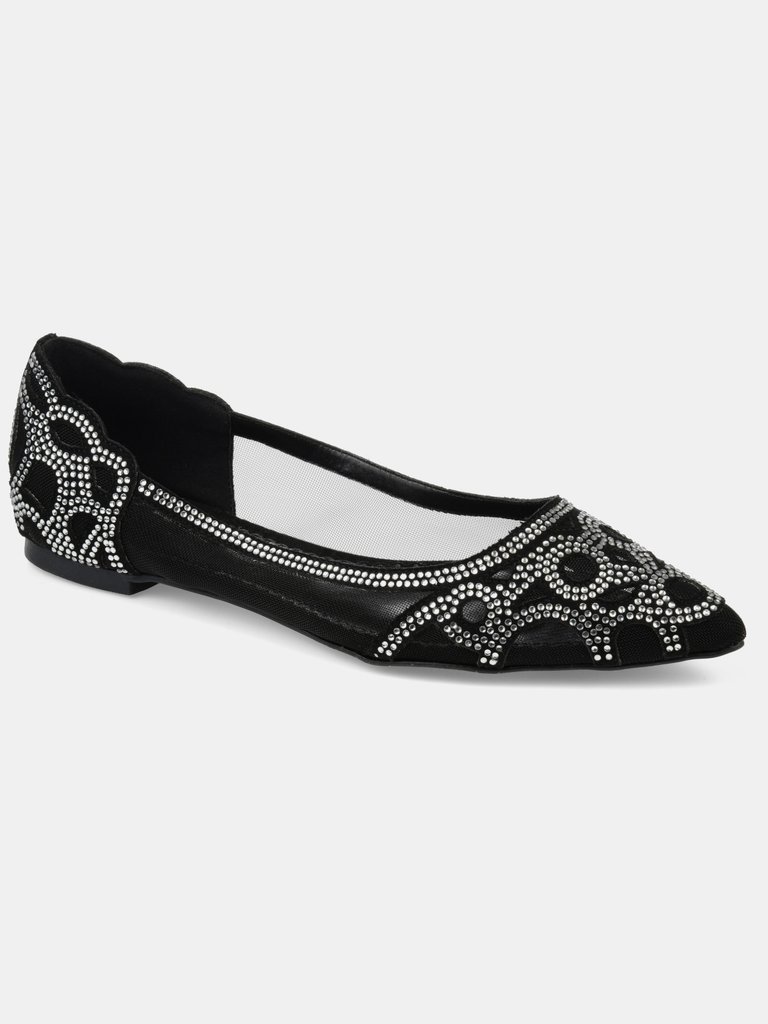 Journee Collection Women's Wide Width Batavia Flat - Black