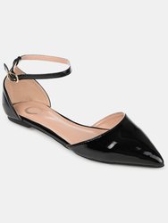 Journee Collection Women's Wide Width Reba Flat - Patent/Black