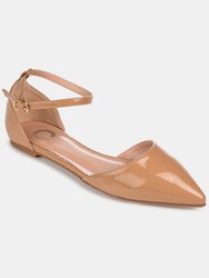 Journee Collection Women's Wide Width Reba Flat - Patent/Taupe