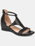 Journee Collection Women's Wide Width Trayle Sandal Wedge - Black