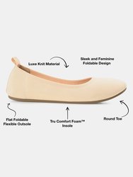 Women's Tru Comfort Foam Wide Width Jersie Foldable Flat - Tan/Taupe