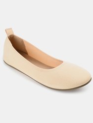 Women's Tru Comfort Foam Wide Width Jersie Foldable Flat - Tan/Taupe - Cream