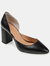 Journee Signature Women's Genuine Leather Jillian Pump - Black