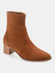 Journee Signature Women's Genuine Leather Tru Comfort Foam Airly Bootie - Camel