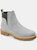 Journee Signature Women's Genuine Leather Tru Comfort Foam Bristol Bootie - Grey