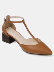 Journee Signature Women's Genuine Leather Tru Comfort Foam Cameela Pump - Brown