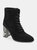 Journee Signature Women's Genuine Leather Tru Comfort Foam Edda Bootie - Black