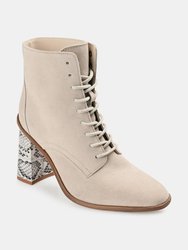 Journee Signature Women's Genuine Leather Tru Comfort Foam Edda Bootie - Sand