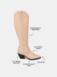 Journee Signature Women's Genuine Leather Tru Comfort Foam Extra Wide Calf Pryse Boot