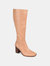 Journee Signature Women's Genuine Leather Tru Comfort Foam Extra Wide Calf Tamori Boot - Tan