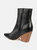 Journee Signature Women's Genuine Leather Tru Comfort Foam Hydra Bootie