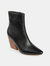 Journee Signature Women's Genuine Leather Tru Comfort Foam Hydra Bootie - Black