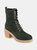 Journee Signature Women's Genuine Leather Tru Comfort Foam Malle Bootie - Olive