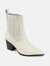 Journee Signature Women's Genuine Leather Tru Comfort Foam Markka Bootie - Off White