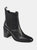 Journee Signature Women's Genuine Leather Tru Comfort Foam Rowann Bootie - Black