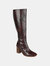 Journee Signature Women's Genuine Leather Tru Comfort Foam Tamori Boot  - Brown