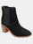 Journee Signature Women's Genuine Leather Tru Comfort Foam Tazlyn Bootie - Black