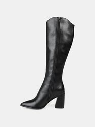 Journee Signature Women's Genuine Leather Tru Comfort Foam Wide Calf Laila Boot