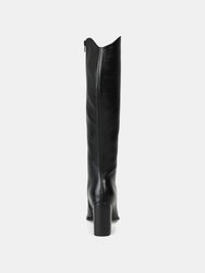 Journee Signature Women's Genuine Leather Tru Comfort Foam Wide Calf Laila Boot