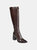 Journee Signature Women's Genuine Leather Tru Comfort Foam Wide Calf Laila Boot - Brown