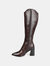 Journee Signature Women's Genuine Leather Tru Comfort Foam Wide Calf Laila Boot