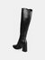 Journee Signature Women's Genuine Leather Tru Comfort Foam Wide Calf Laila Boot