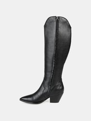 Journee Signature Women's Genuine Leather Tru Comfort Foam Wide Calf Pryse Boot