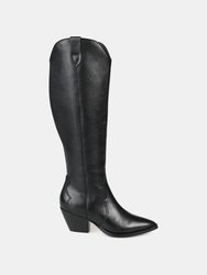 Journee Signature Women's Genuine Leather Tru Comfort Foam Wide Calf Pryse Boot