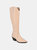 Journee Signature Women's Genuine Leather Tru Comfort Foam Wide Calf Pryse Boot - Nude