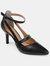 Journee Signature Women's Genuine Leather Vallerie Pump - Black