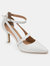 Journee Signature Women's Genuine Leather Vallerie Pump - White