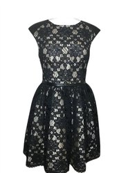 Floral Lace Dress - Black