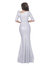 Metallic 3/4 Sleeve Gown In Silver