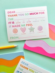 Kids Emotions Fill In Thank You Notes - Pinks