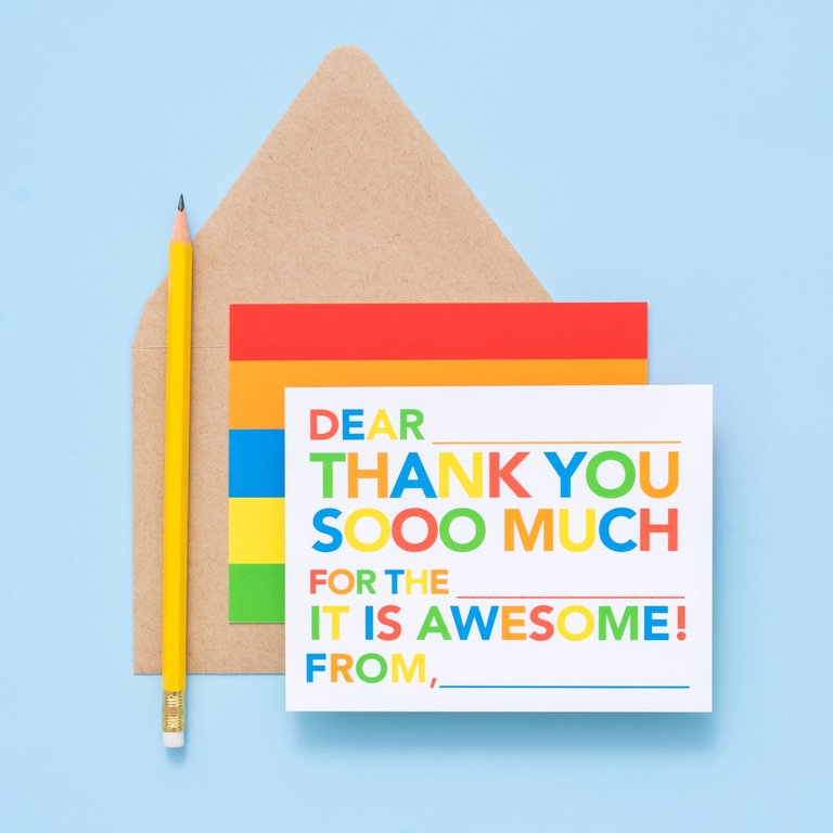 Kids Fill in Thank You Notes - Multicolor