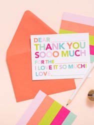 Kid's Fill In Thank You Notes - Pinks