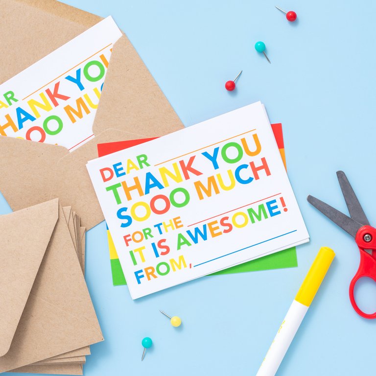 Kids Fill in Thank You Notes