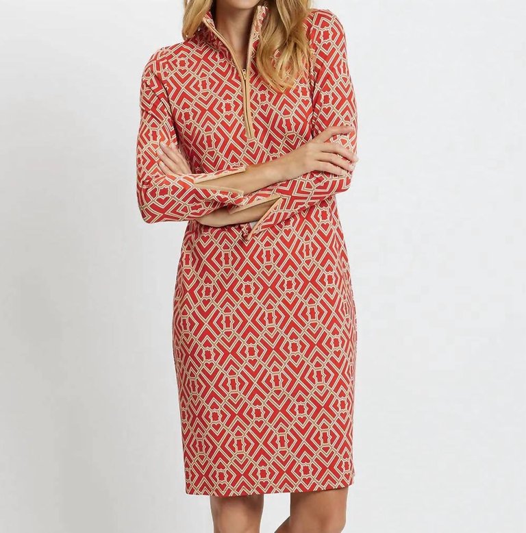 Anna Dress In Garden Lattice Paprika - Garden Lattice Paprika