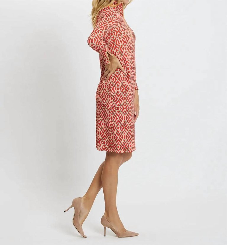 Anna Dress In Garden Lattice Paprika