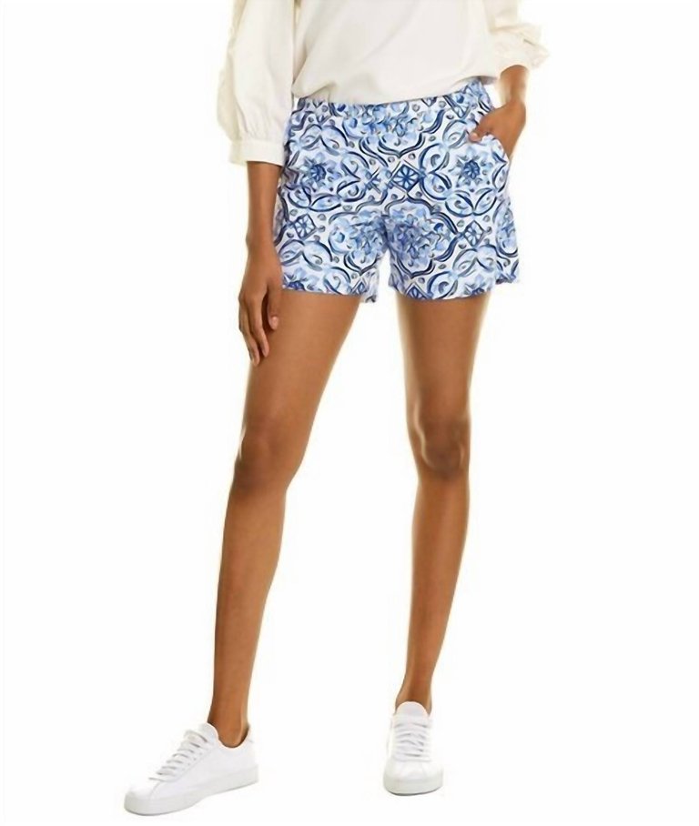 Ariel Shorts In Painted Tile Cobalt - Painted Tile Cobalt