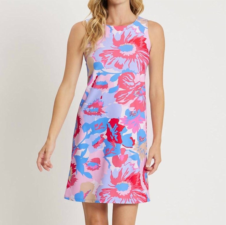 Beth Dress In Wildflower Peri - Wildflower Peri