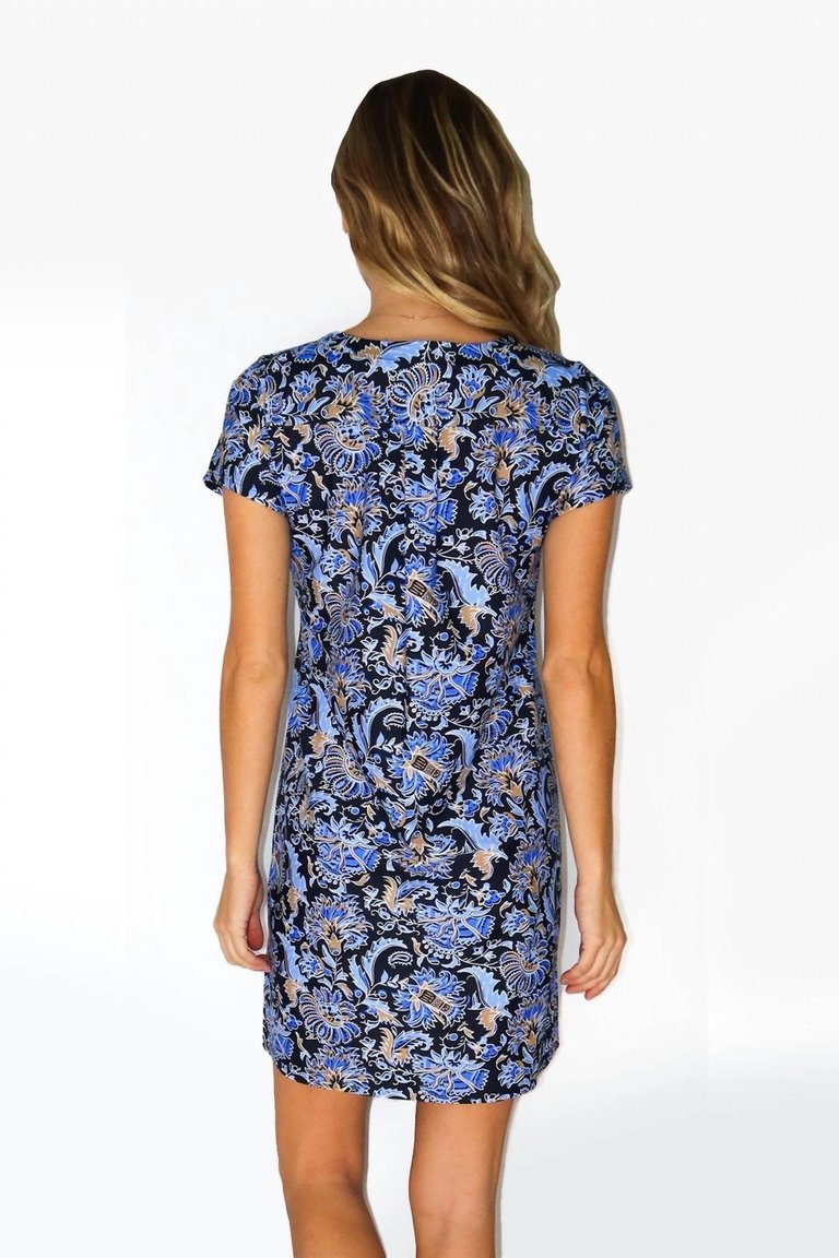 Ella Dress In Batik Floral Navy