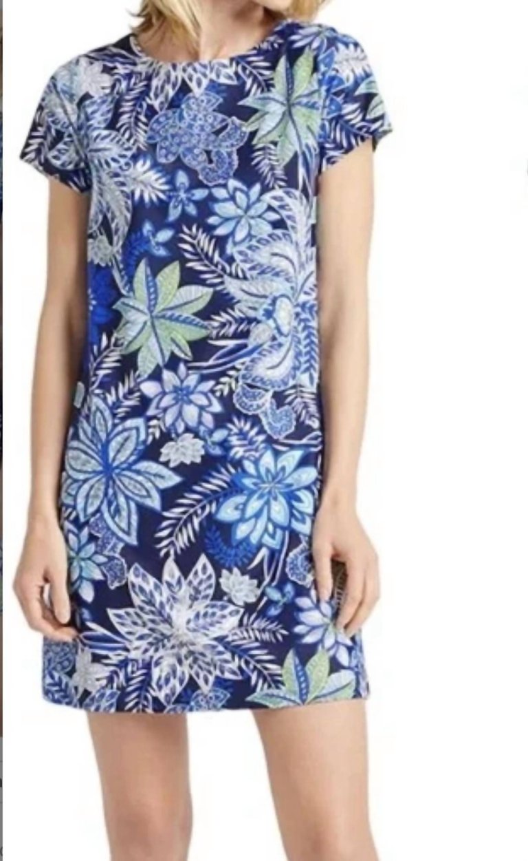 Ella Dress In Grand Botanical Floral Navy - Grand Botanical Floral Navy