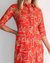 Megan Dress In Belt Border Tangerine