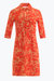 Megan Dress In Belt Border Tangerine - Belt Border Tangerine