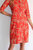 Megan Dress In Belt Border Tangerine