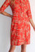 Megan Dress In Belt Border Tangerine