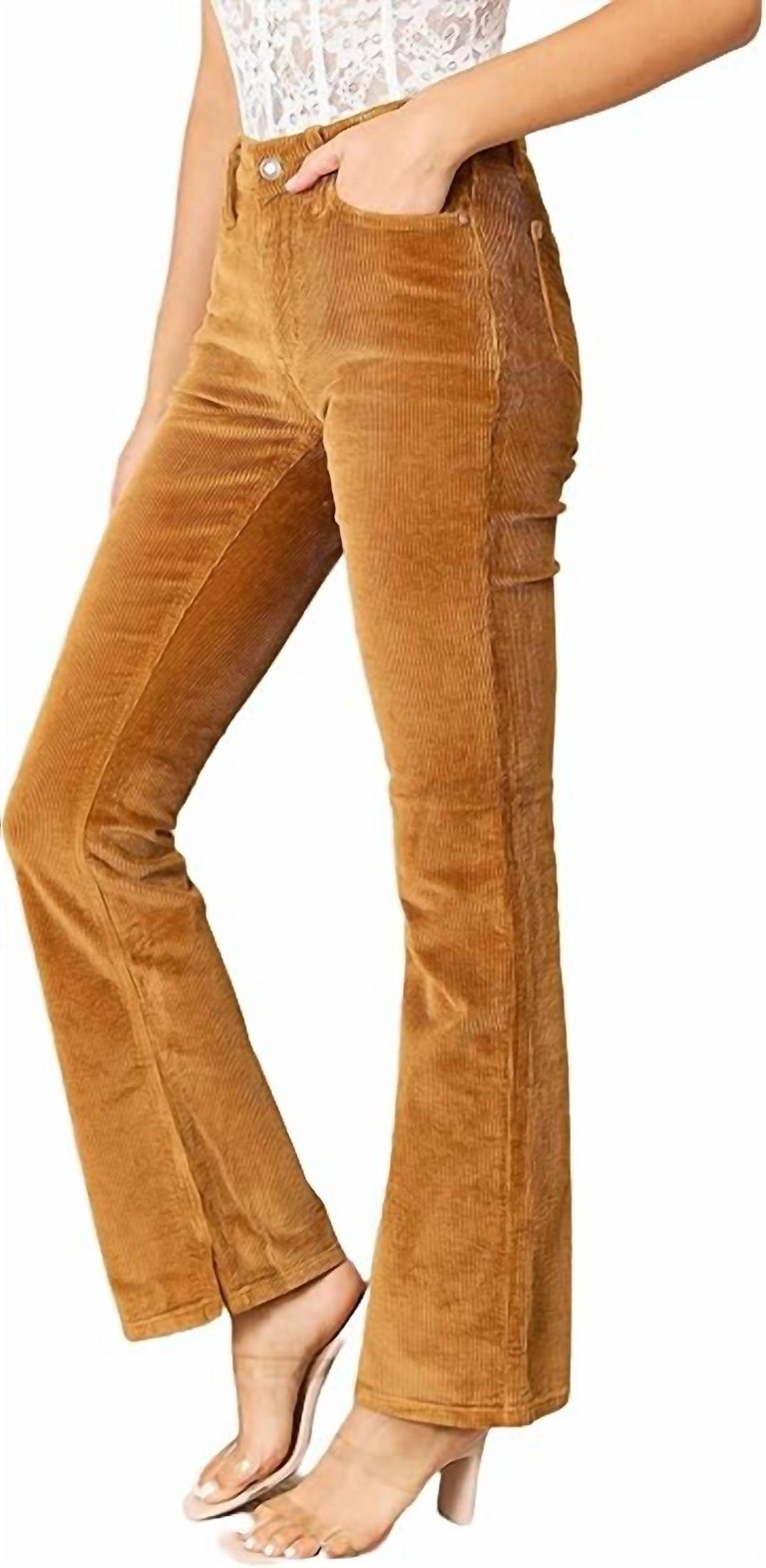 Bootcut Corduroy Pants In Camel