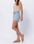 Braided Waistband Shorts In Light Wash