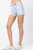 Cherry Embroidery High Rise Cut-Off Short - Acid Wash